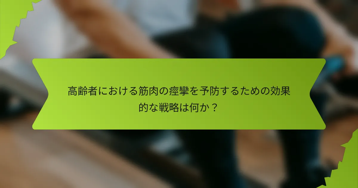 高齢者における筋肉の痙攣を予防するための効果的な戦略は何か？