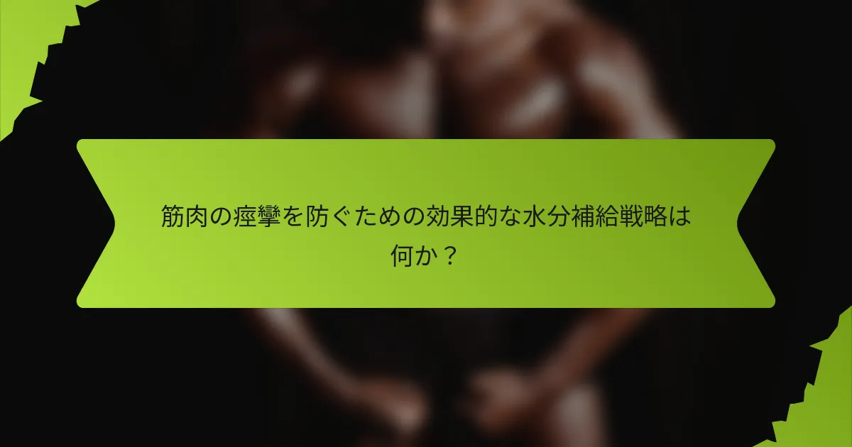 筋肉の痙攣を防ぐための効果的な水分補給戦略は何か?