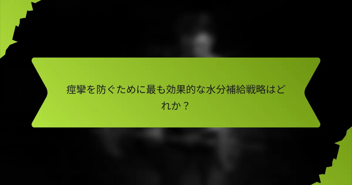 痙攣を防ぐために最も効果的な水分補給戦略はどれか？