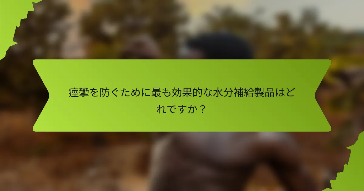 痙攣を防ぐために最も効果的な水分補給製品はどれですか？