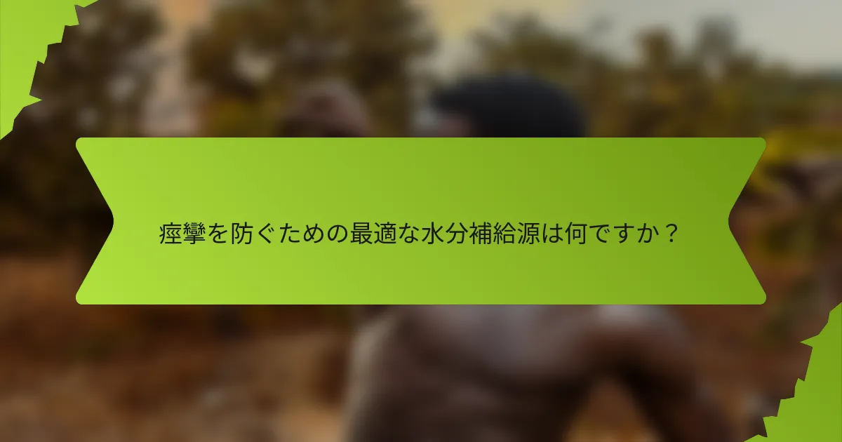 痙攣を防ぐための最適な水分補給源は何ですか？