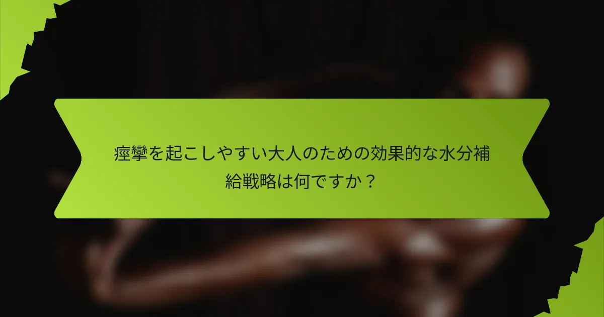 痙攣を起こしやすい大人のための効果的な水分補給戦略は何ですか？