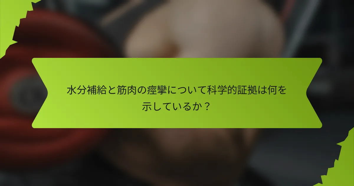 水分補給と筋肉の痙攣について科学的証拠は何を示しているか？