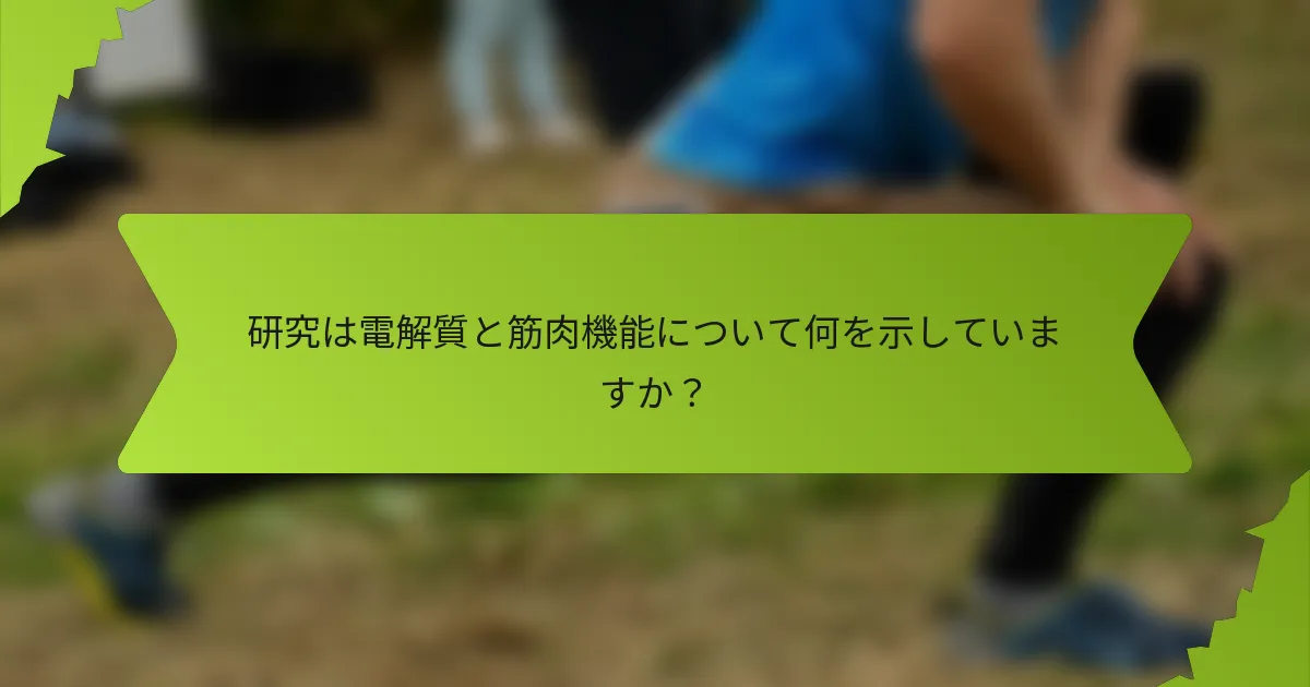 研究は電解質と筋肉機能について何を示していますか？