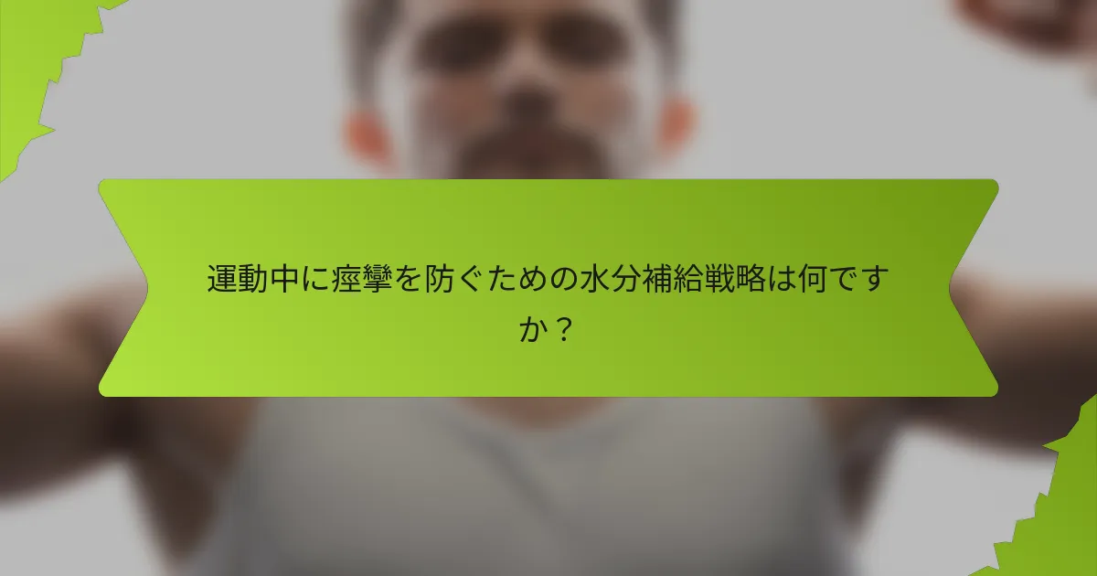 運動中に痙攣を防ぐための水分補給戦略は何ですか？